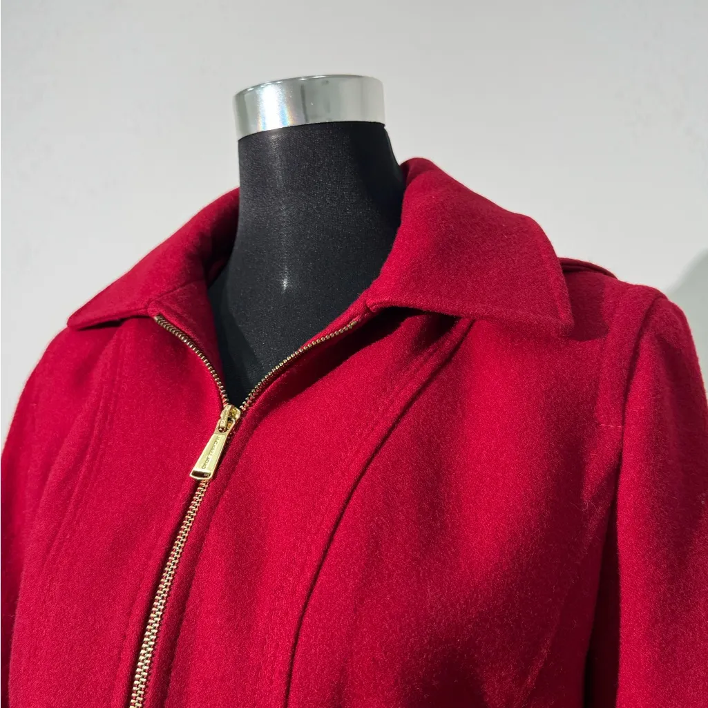 Michael Kors Vibrant Red Pea Coat - Image 2