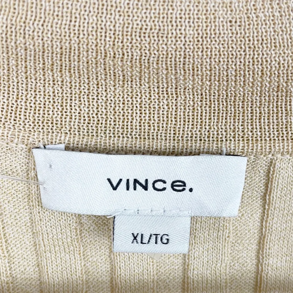 NEW Vince Ribbed Collar Polo Knit Cardigan Sweater Top Retro 90s Style Size XL - Image 5