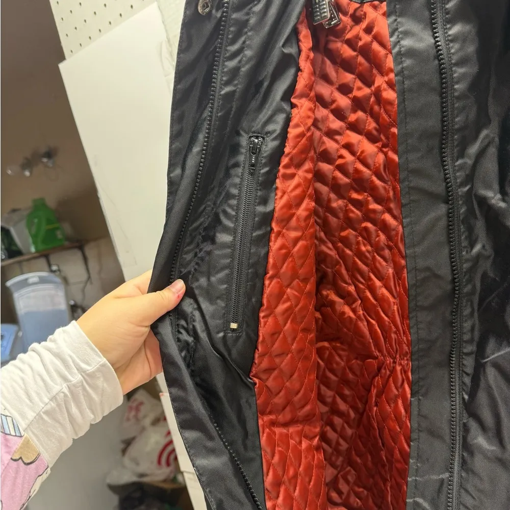 Harley Davidson Satin Quilted Windbreaker Jacket Black Size XL - Image 8