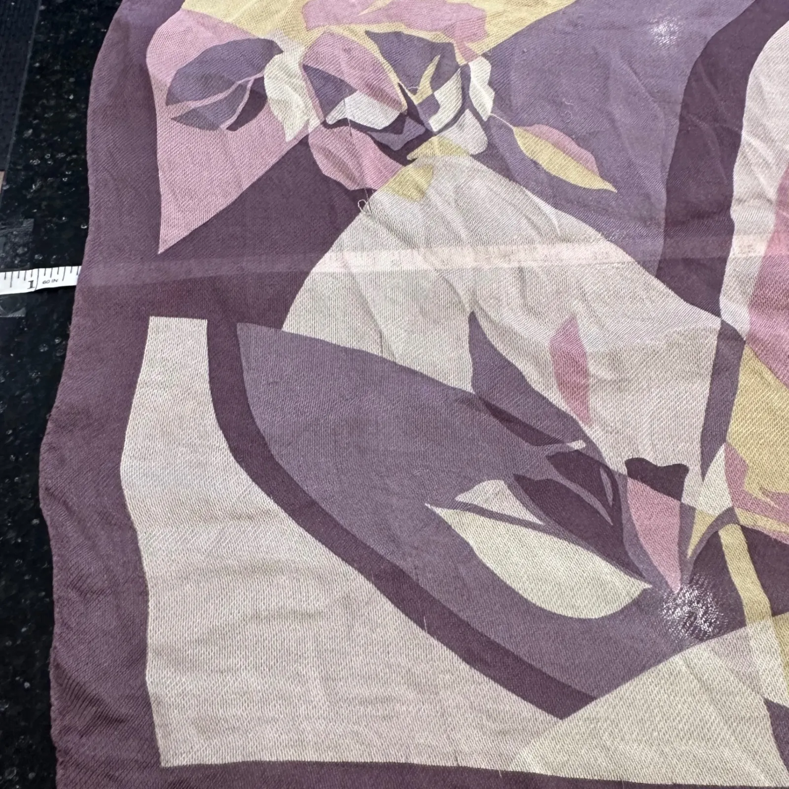 BYTU Milano Silk Scarf Geometric Floral Purple Pink Whimsigoth Fairygrunge - Image 8