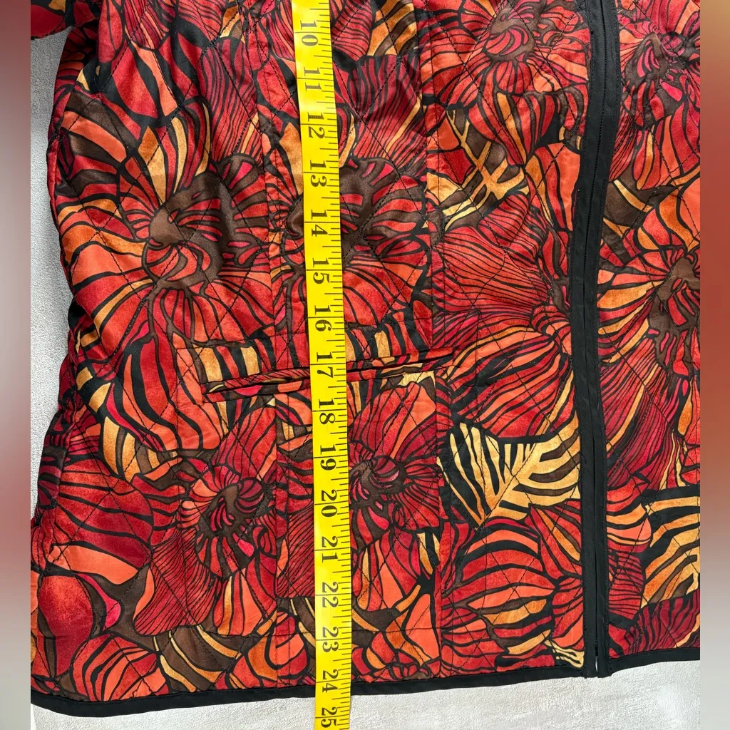 RQT Women's Sz XL Multicolored Quilted Full Zip Up Puffer Jacket Red - Image 14