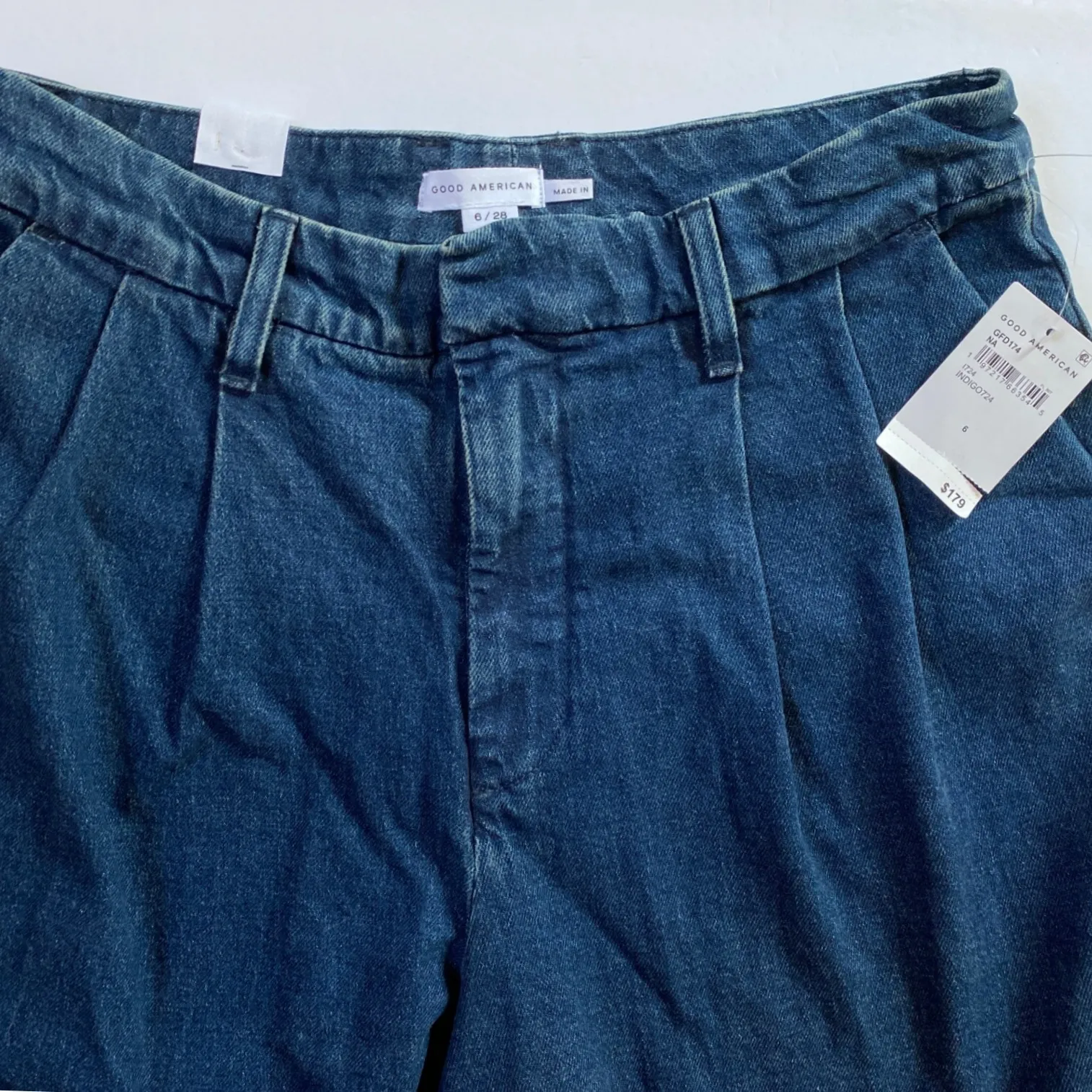 Good American Women's 90's Pleated Trouser Indigo Blue Jeans‎ 6/28 X 33 - NWT - Image 10