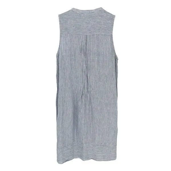 Faherty Isha Dress Blue Mini‎ Stripe Linen Small - Image 6
