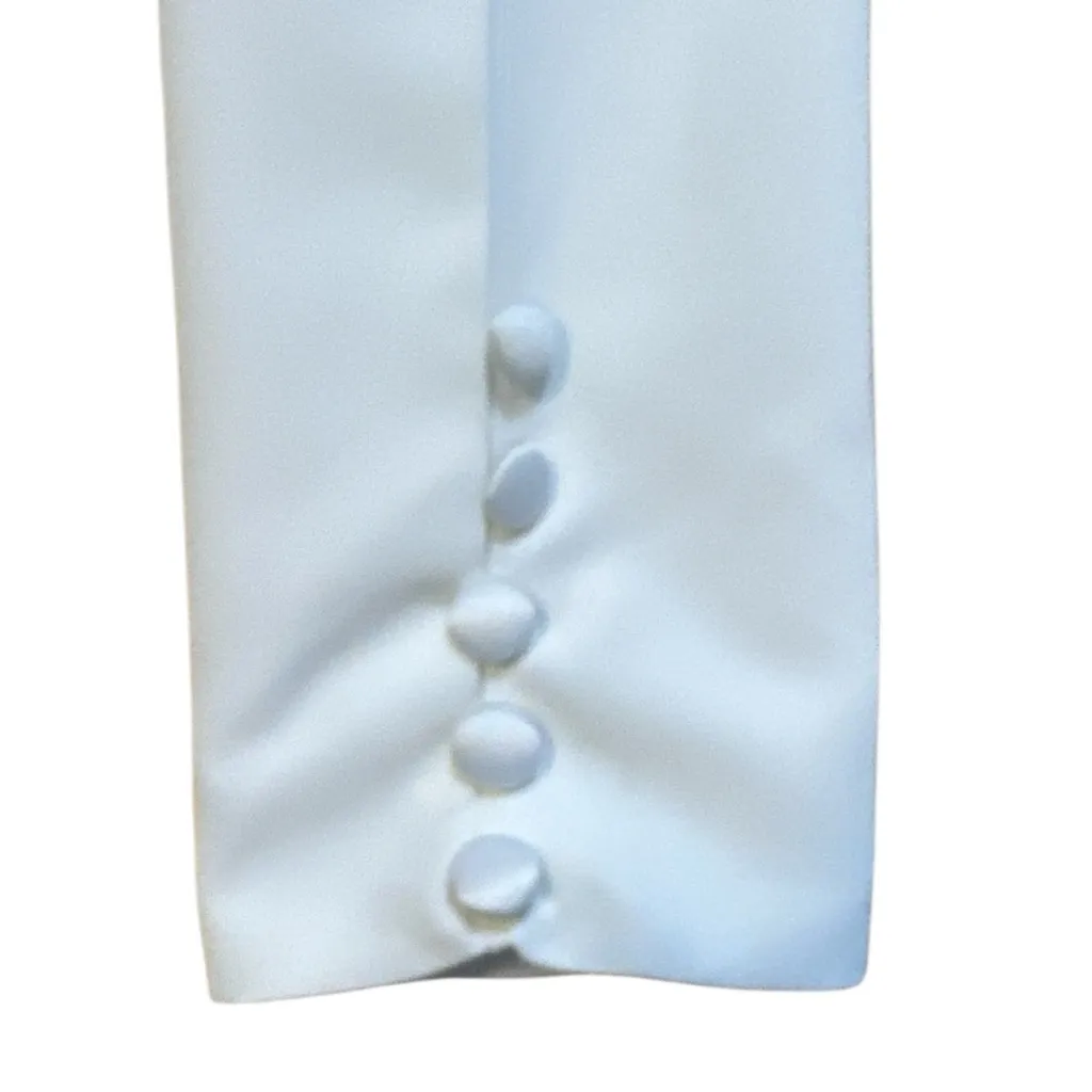 Mingda’s Dress NWT Long Sleeve Bridal Gown White Minimalist Crepe Train Size undefined - Image 7