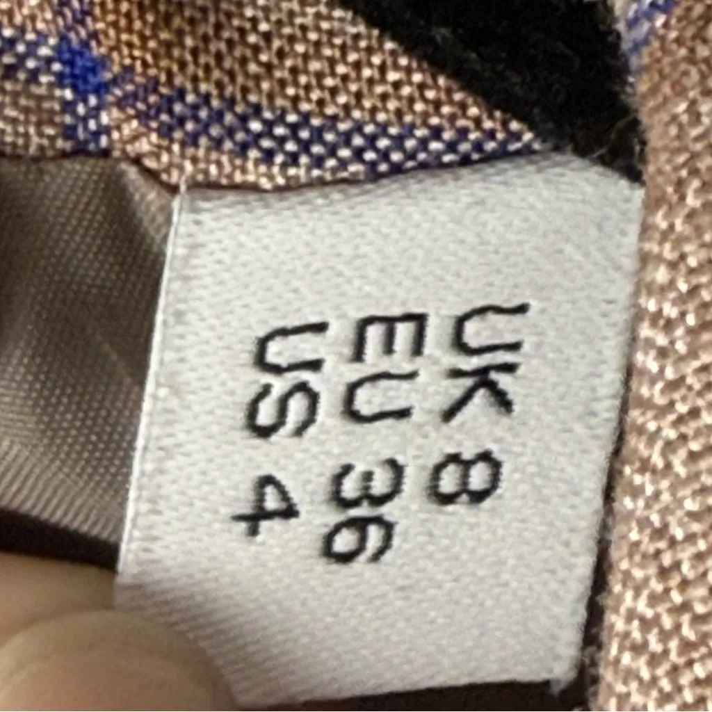 Collusion Beige Plaid Blazer with Belt Tan Size 4 - Image 4