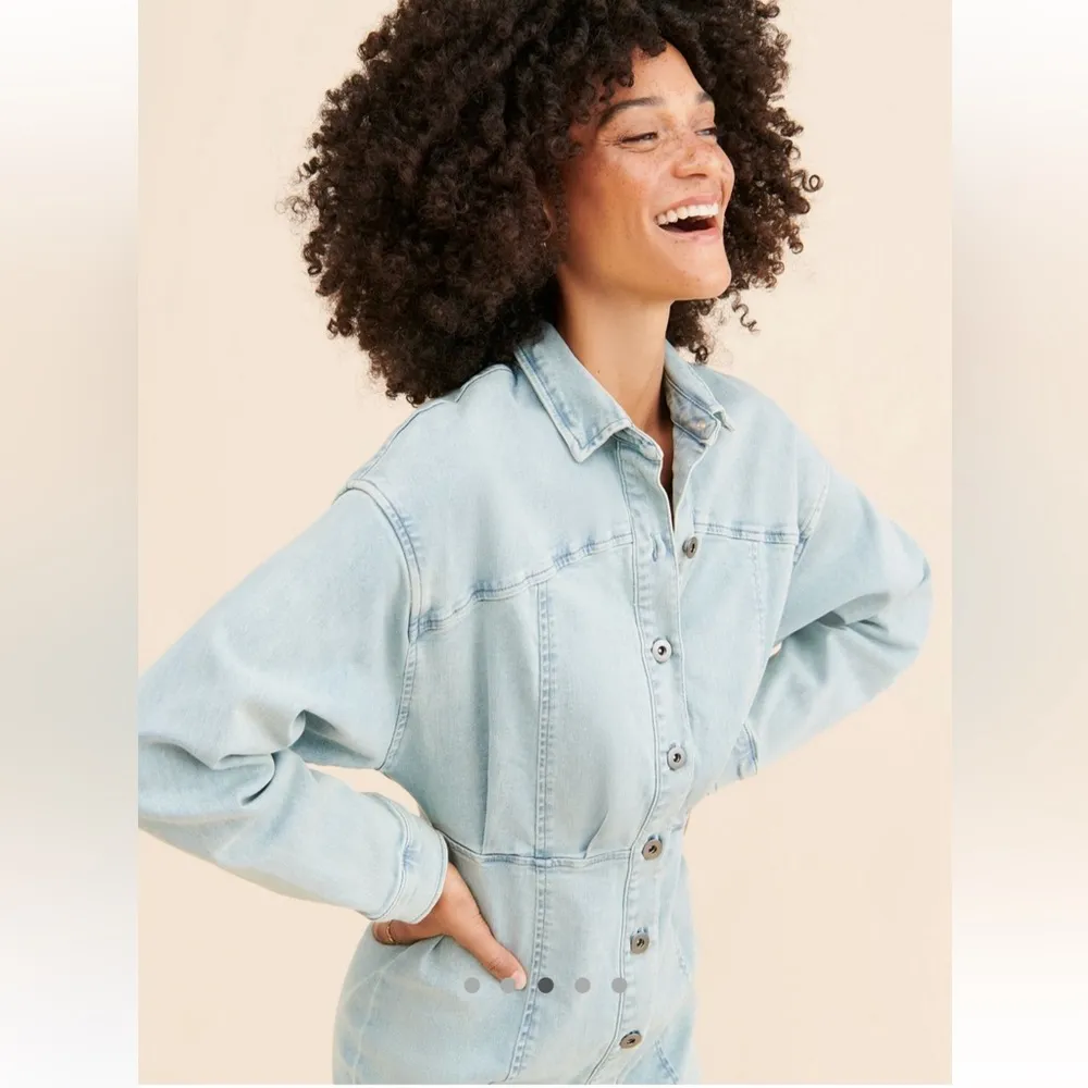 Amber Denim dress Sz 4. Fits L NWT - Image 3