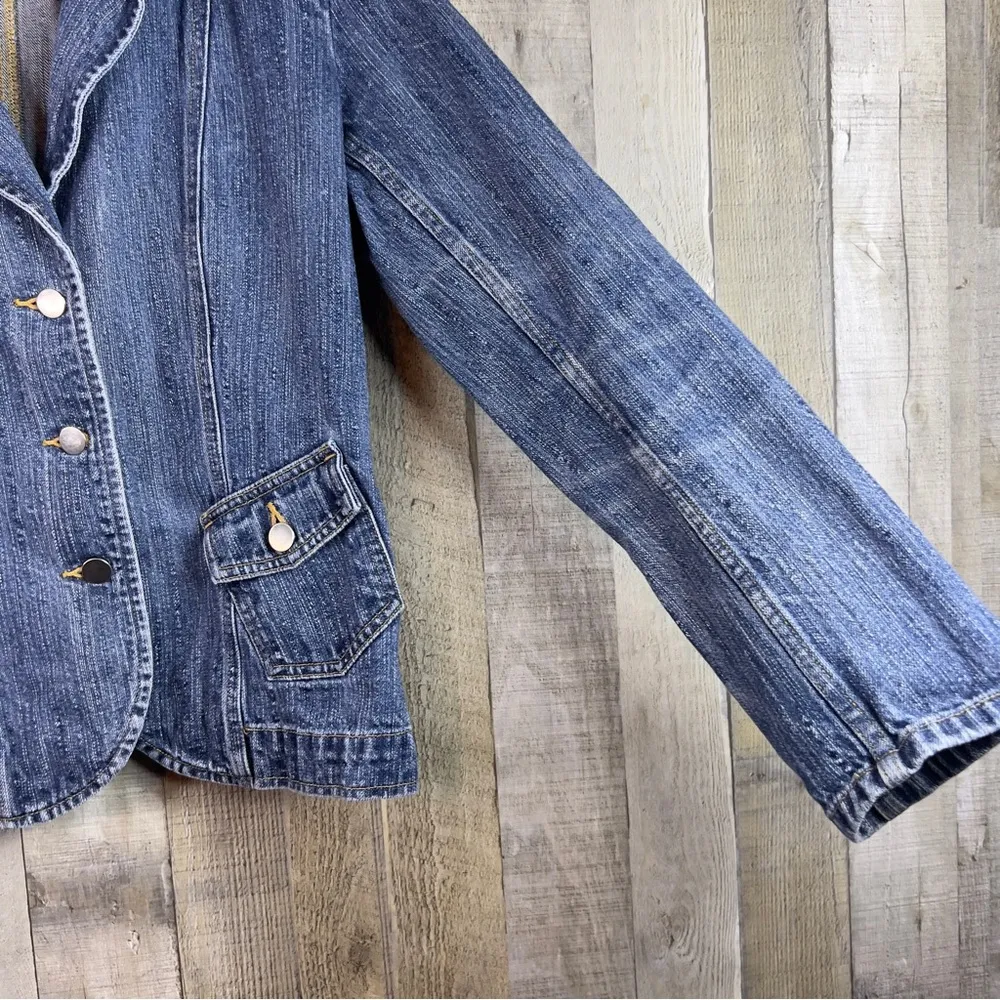 Kim Rogers Size Small Vintage Acid Washed Blue Denim Long Sleeve Jacket … - Image 3