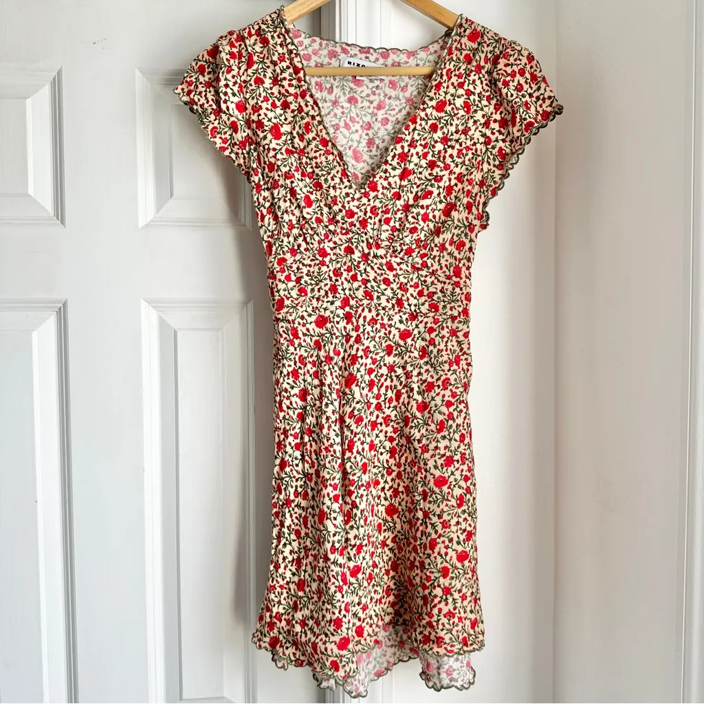 RIXO x RTR Scalloped Mini Dress Red - Image 2