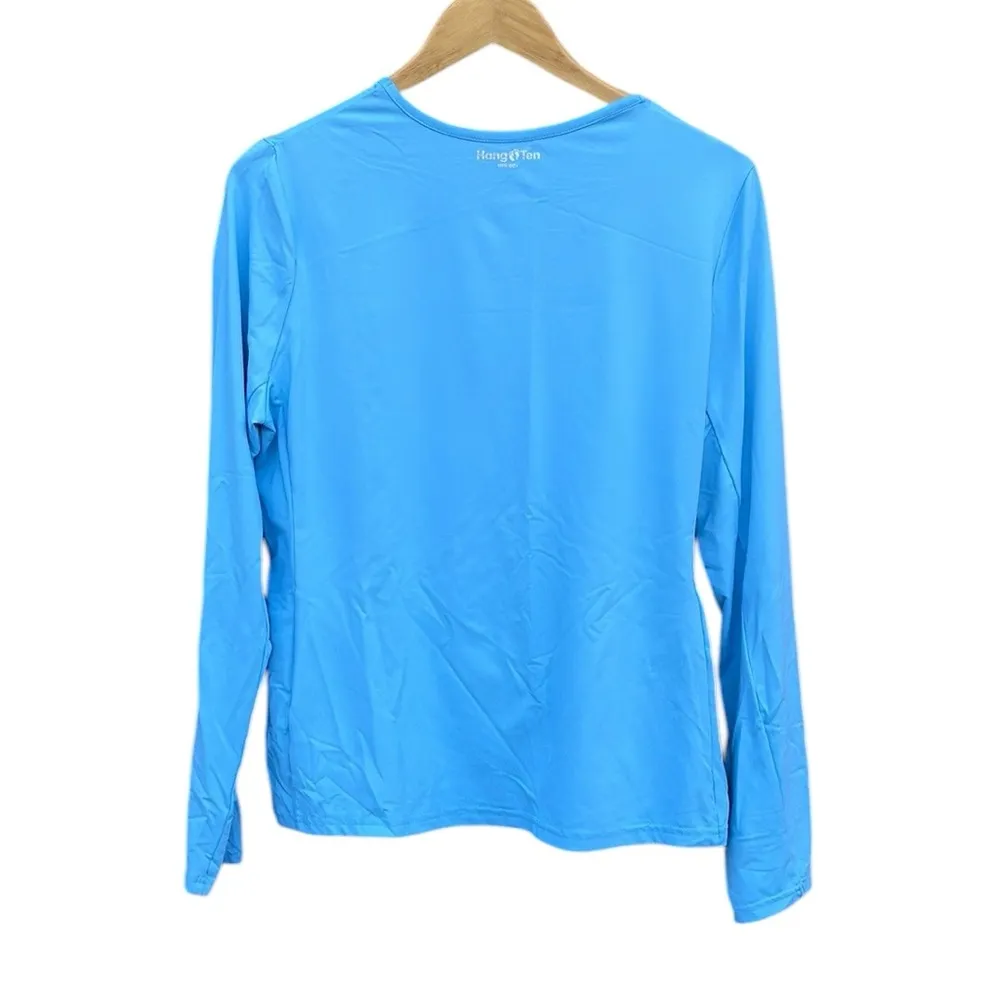 Hang Ten light blue rash guard shirt size womens large - Image 2