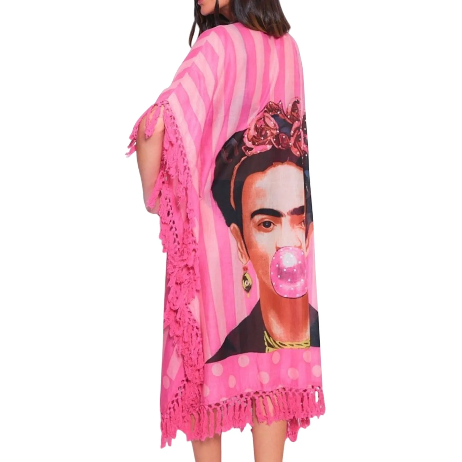 BEATNIK PHILOSOPHY Frida Kahlo Bubblegum Pink Kimono New with Tag Size undefined - Image 5