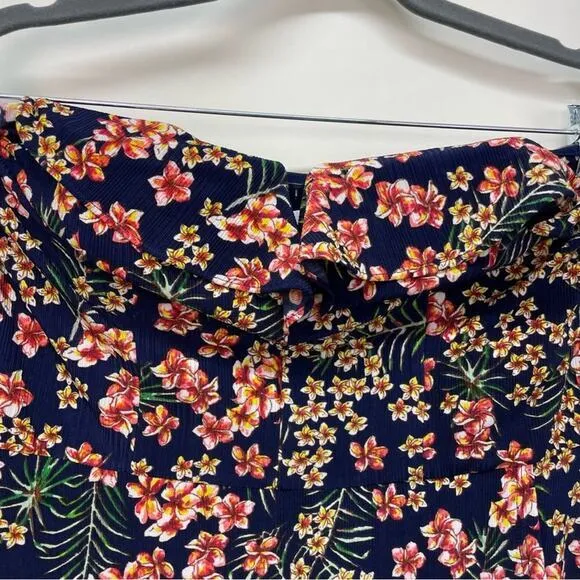 Candie's Strapless Dress Size Large‎ Floral Navy Ruffle Y2K Fairy - Image 5