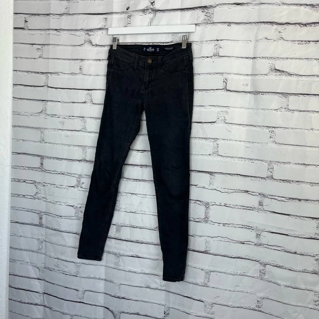 Hollister Low Rise Jean Legging Black Women’s 26x28 Skinny Jeans Stretch Denim - Image 8