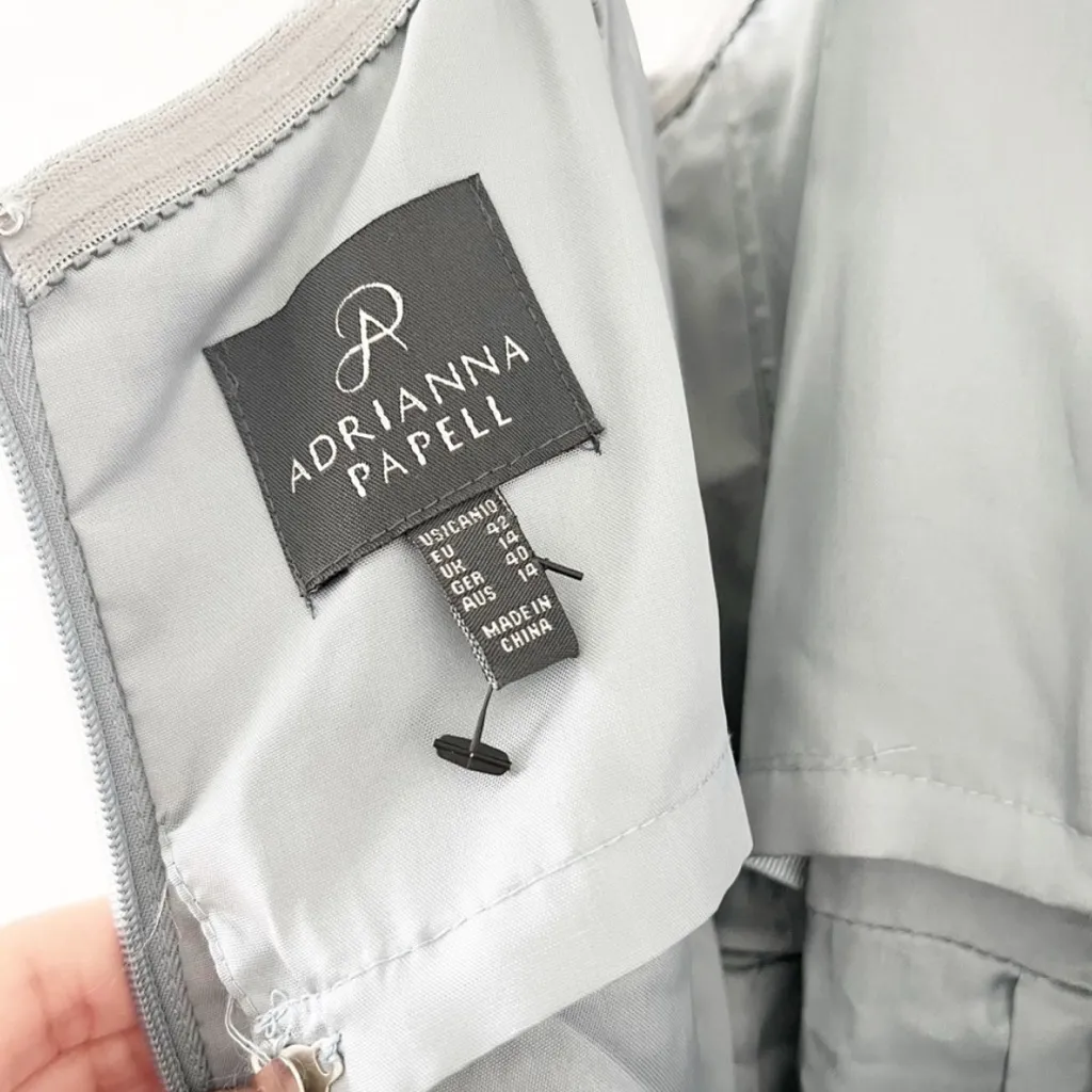 Adrianna Papell Strapless Tulle Convertible Gown in Slate Blue - Image 9