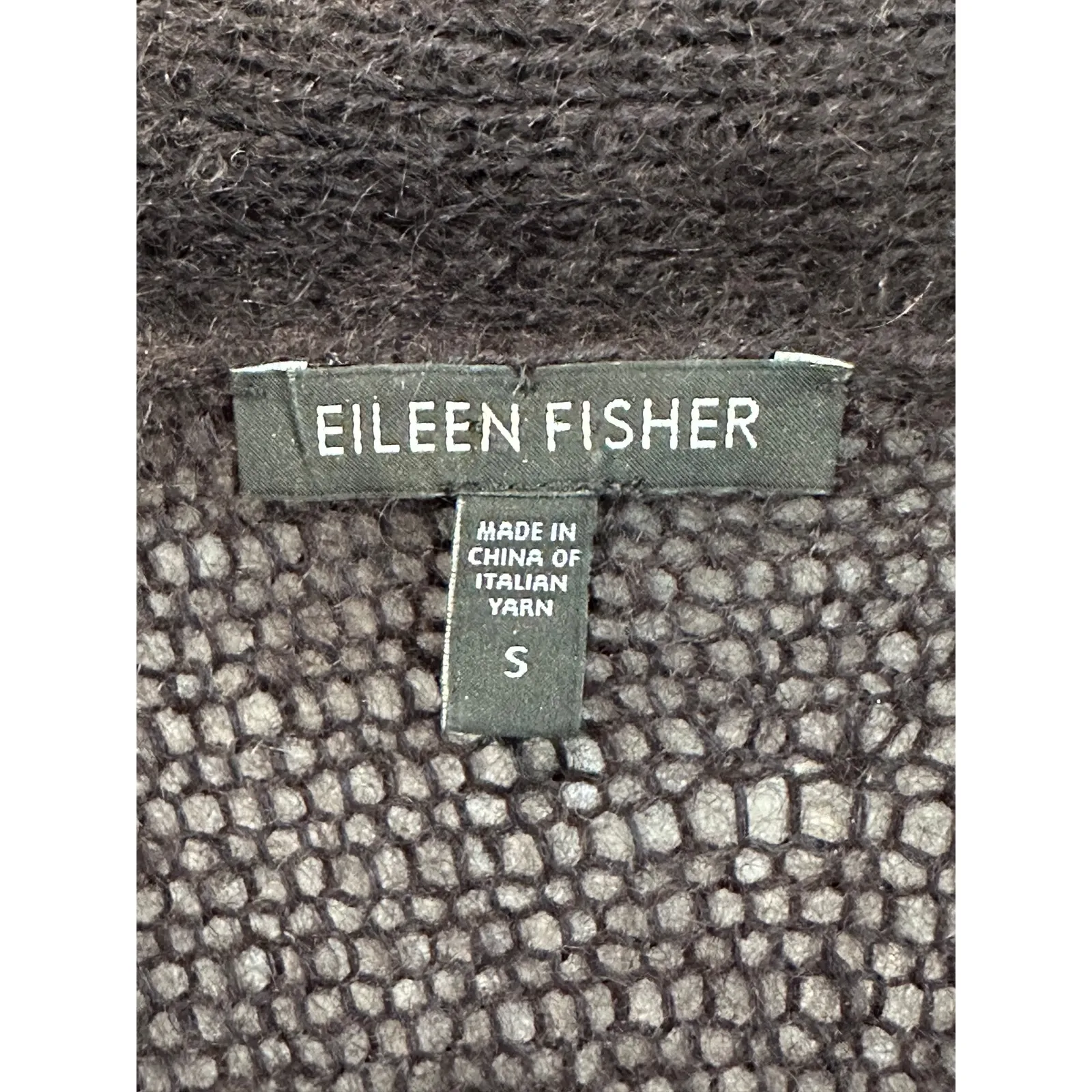 Eileen Fisher Midi Cardigan Sweater Brown Size Small Mohair Wool Layering Fall - Image 4