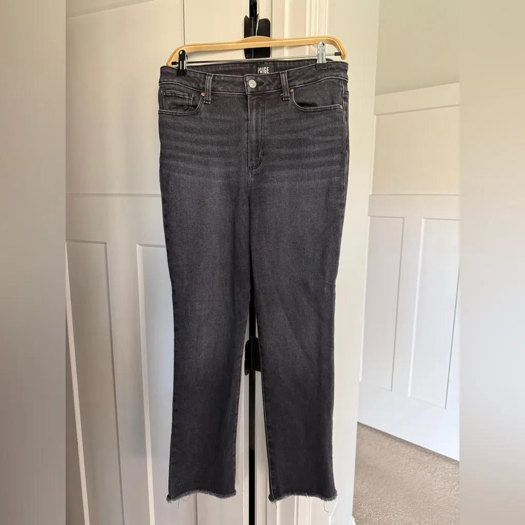 Paige Cindy Straight Leg Black Lotus High Rise Jeans - Image 2