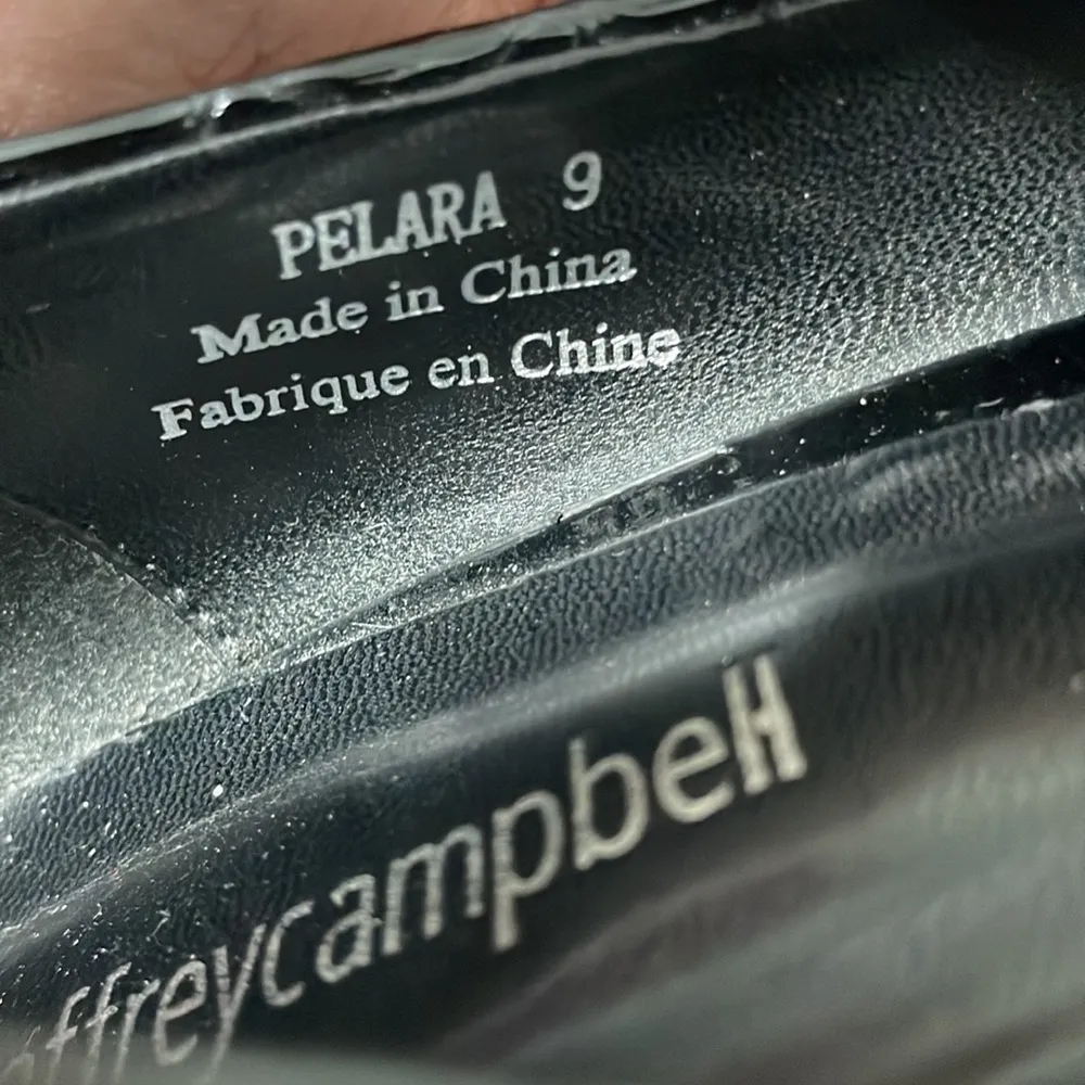 Jeffrey Campbell Pelara Black Patent Pointed Toe Pump Croco - Image 9