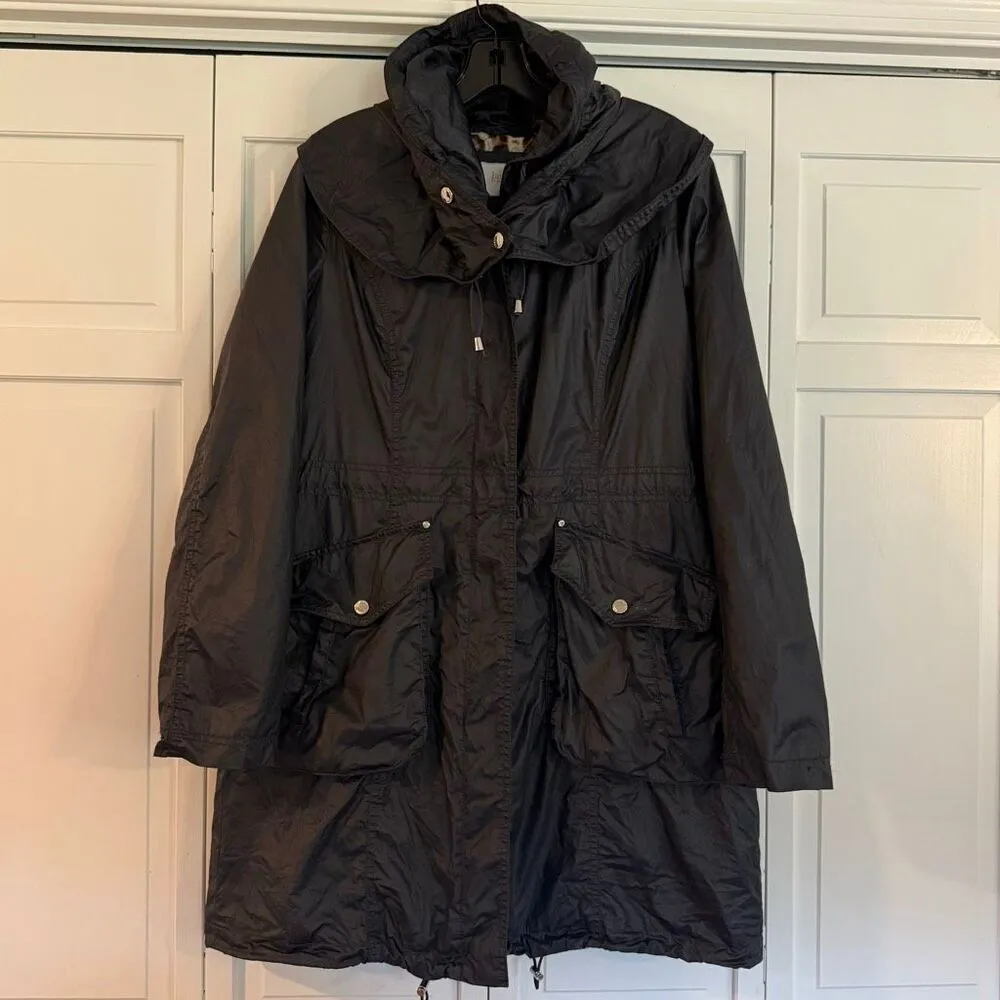 Laundry Shelli Segal navy waxed rain jacket size M - Image 4