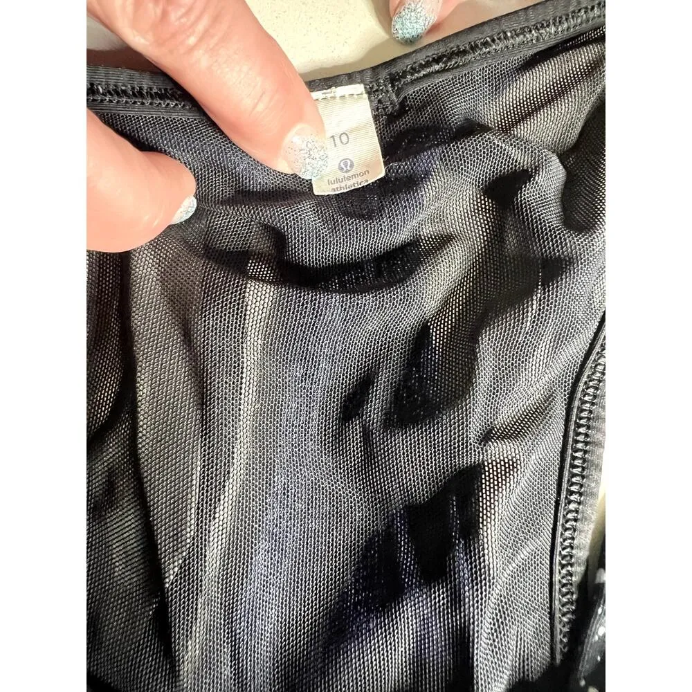 EUC Lululemon Tough it Out Tank Top Tennis Workout Blue Black Speckle Sz 10 - Image 6