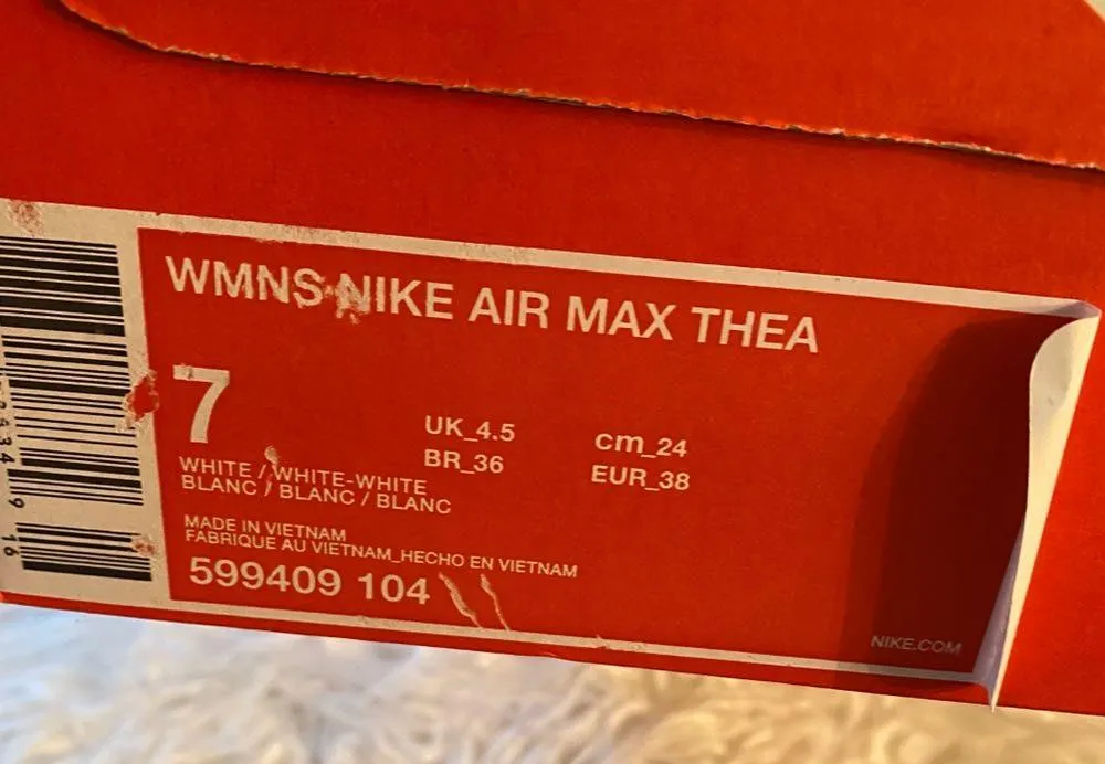 Nike White AirMax Thea Sneakers - Image 5