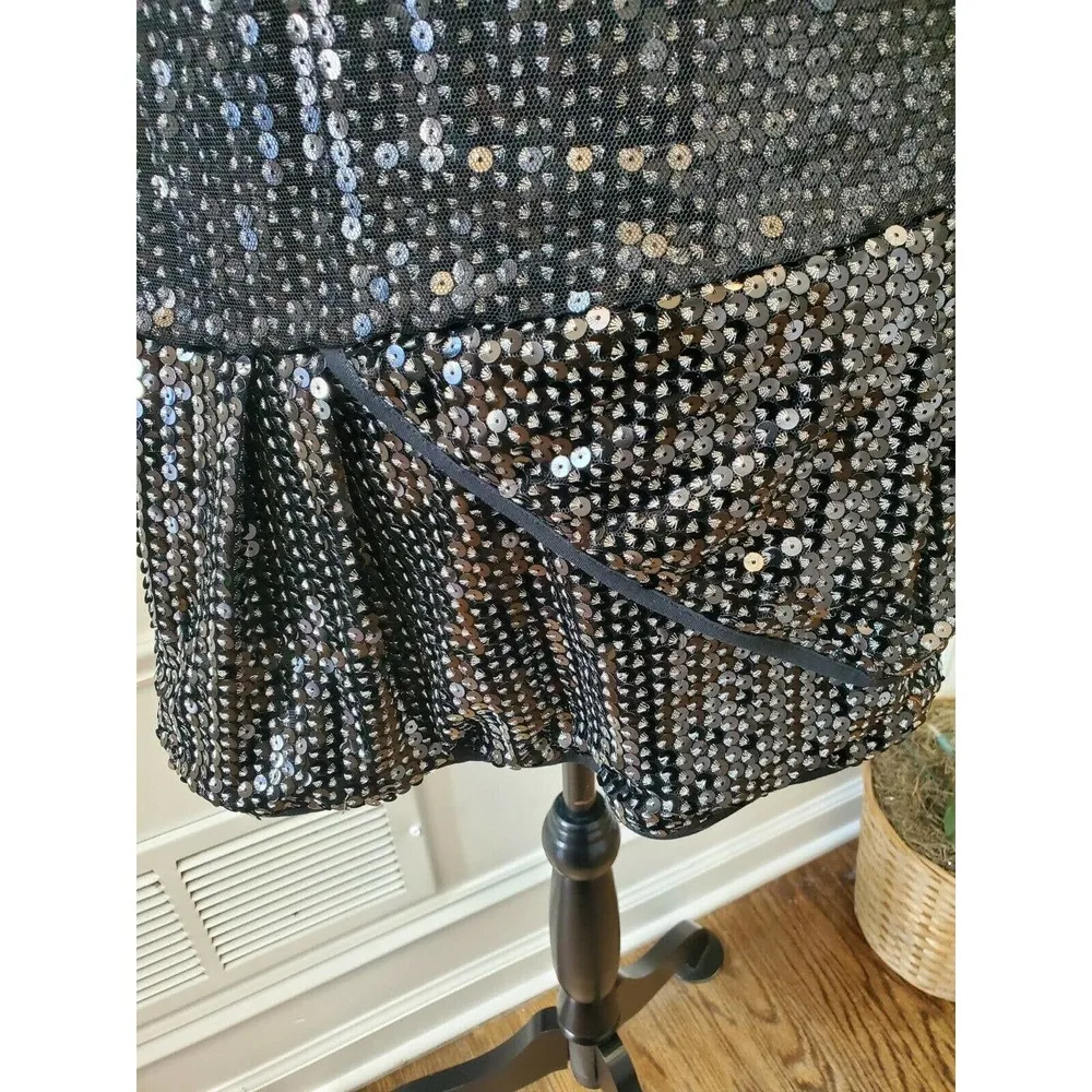 TOV Women's Solid Black Rayon Scoop Neck Sleeveless Knee Length Dress Size 40 - Image 4