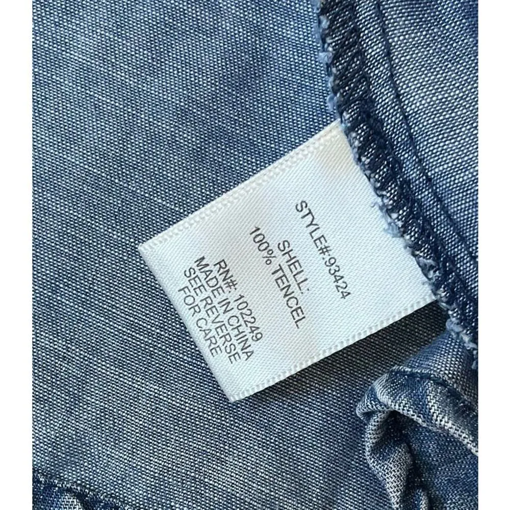 Skies Are Blue Split Crew Sleeveless Blue Dress Women's Size Small | 6-2 - Image 4