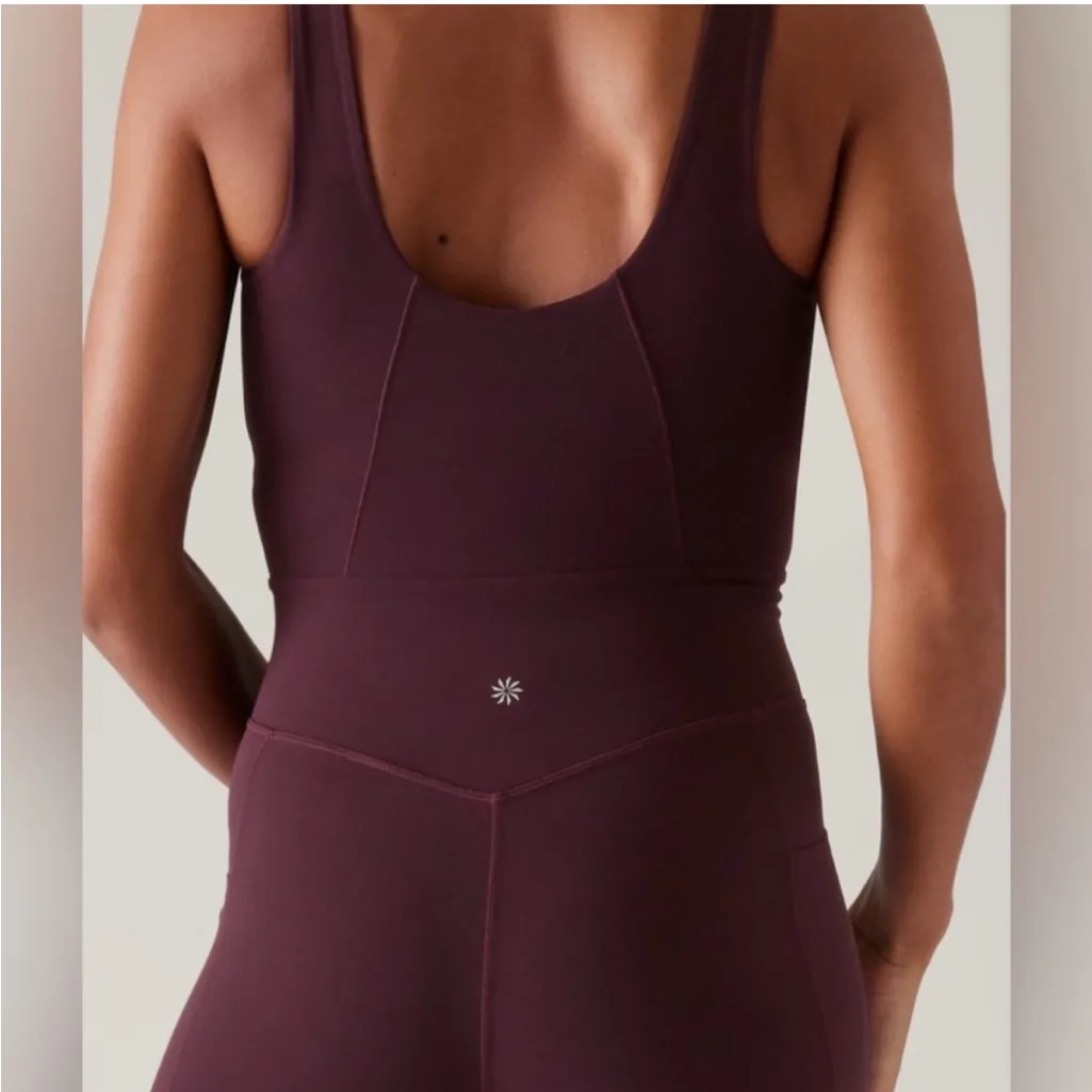 Athleta Salutation Bodysuit Women’s Size Large Maroon Yoga Active Pocket Stretch - Image 2