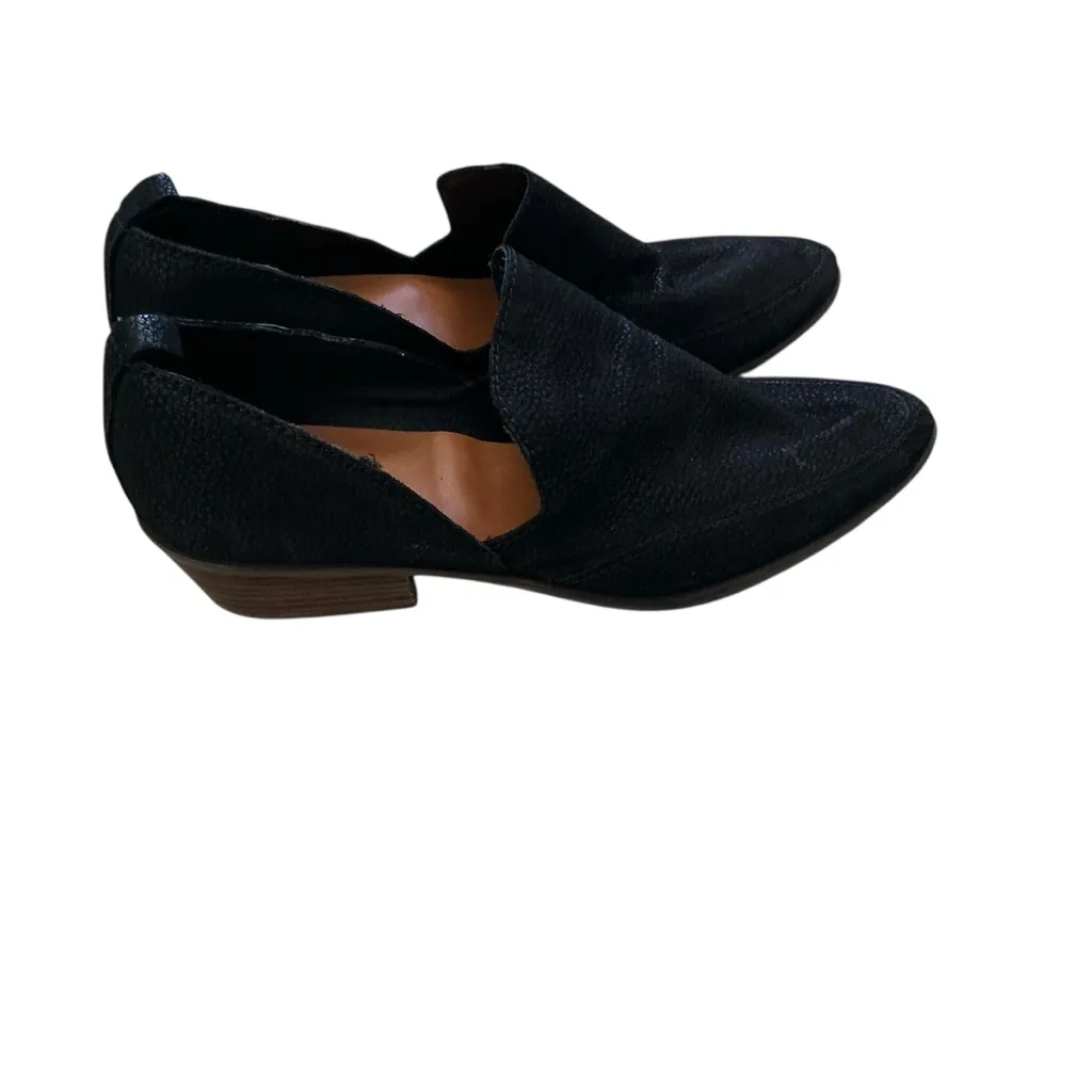 Lucky brand Mahzan women’s loafer shoes black nubuck leather slip on pointy toe - Image 2