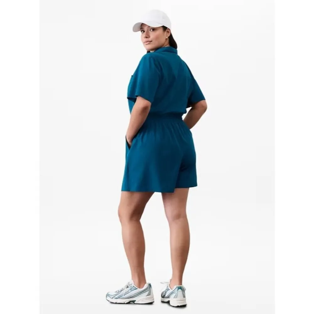 Athleta S Avenue Romper Coastal Teal Small - Image 2