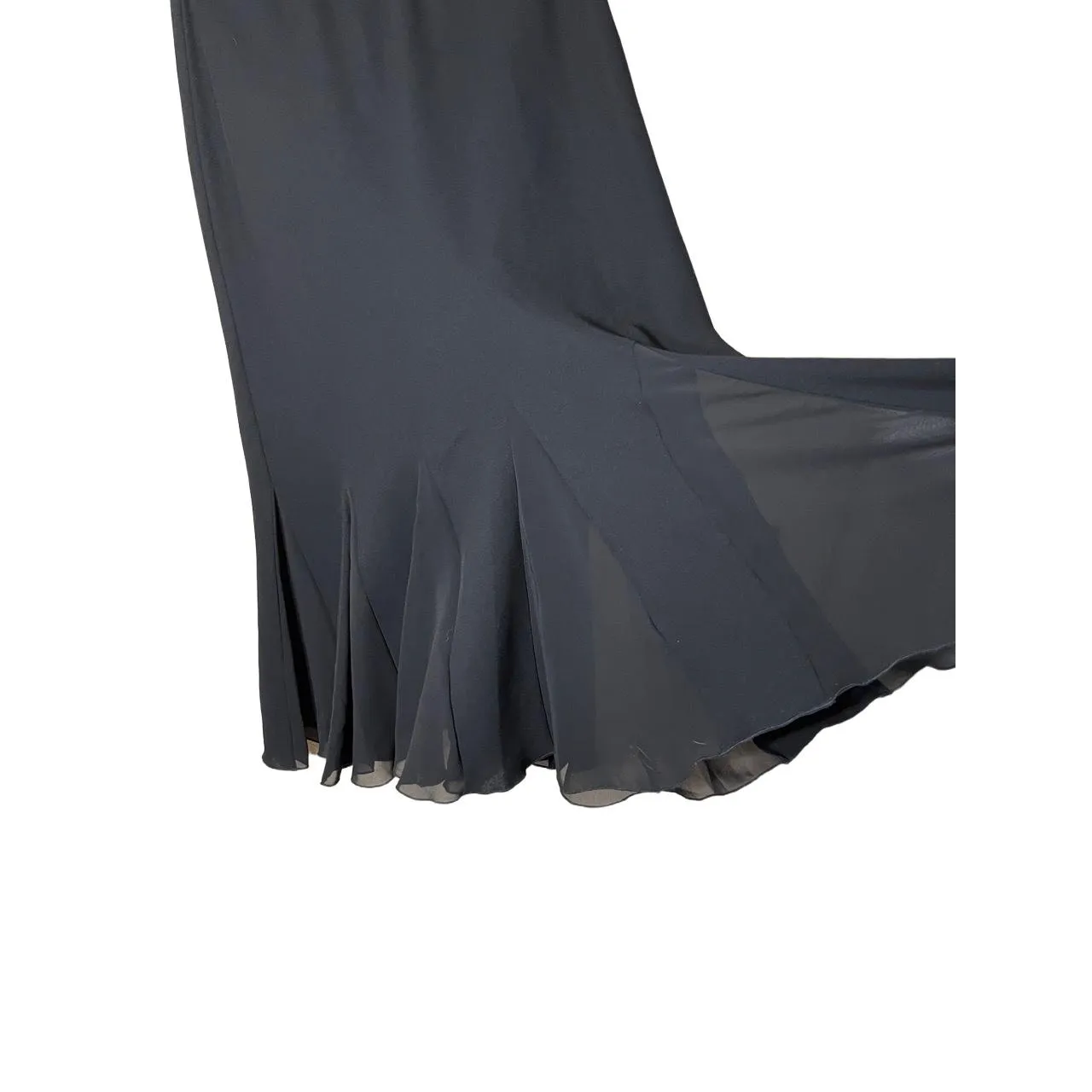 S.L. Fashions Skirt Womens Size 10‎ Black Maxi Pleated Flared Hem Elegant Flowy - Image 4