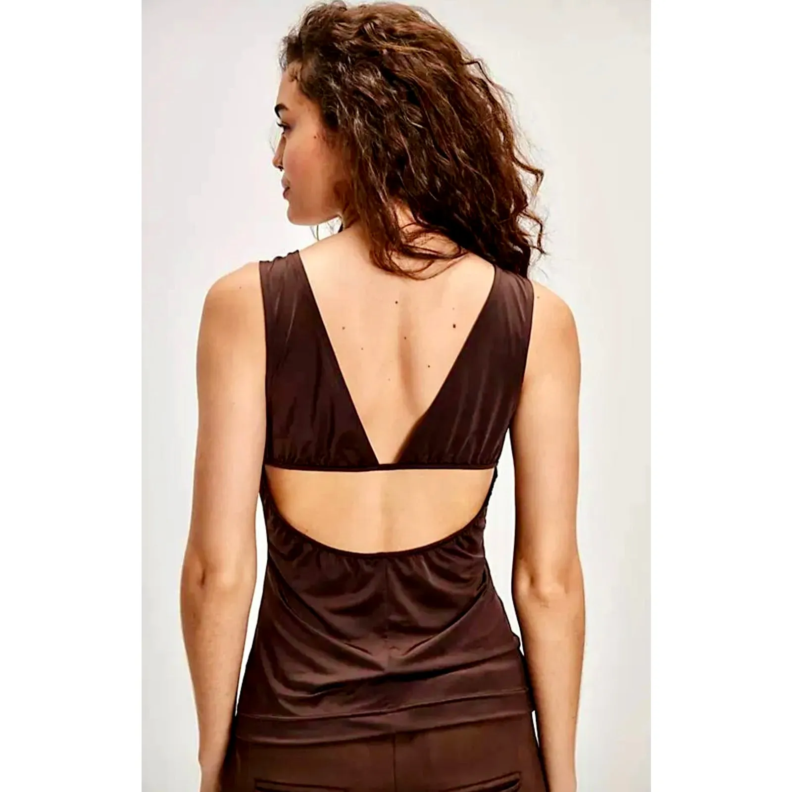 Free People Take You There Open Back Cami Wine M - Image 3