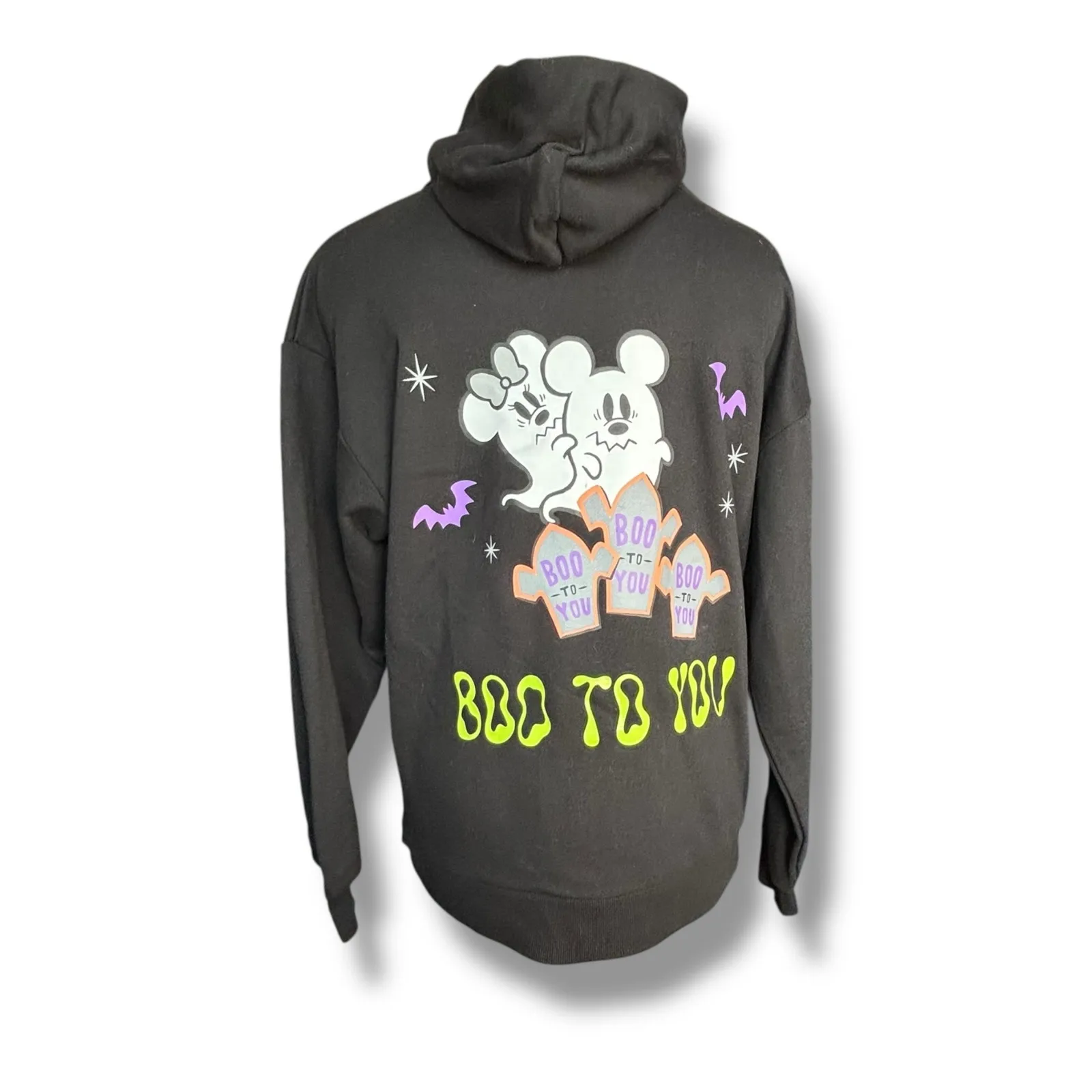 Disney Tokyo Resort Halloween 2024 Black Hoodie Sweatshirt Boo To You Ghost - Image 12