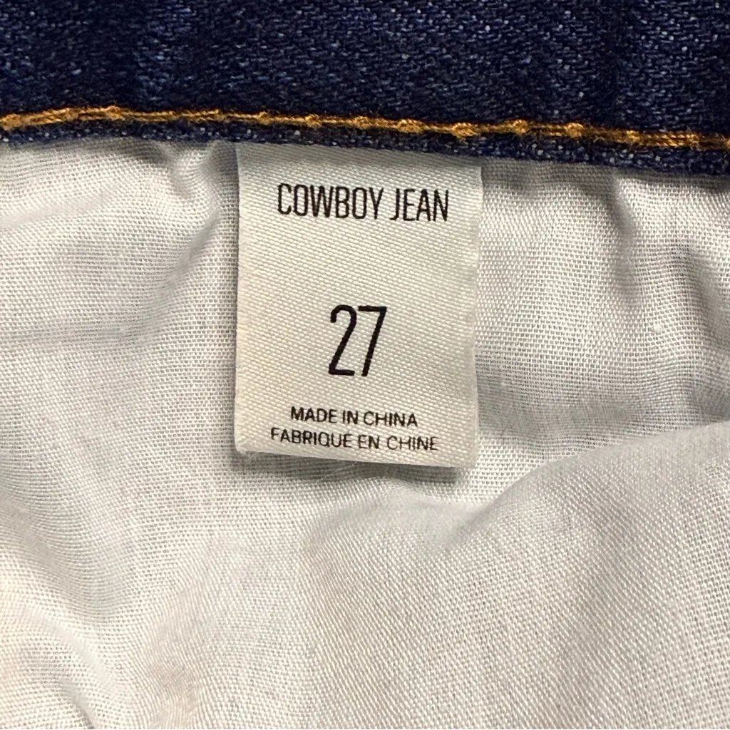 BDG High Waist Baggy Horseshoe Embroidered Dark Wash Cowboy Jeans size 27 - Image 5