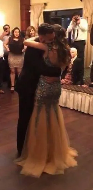 Teal Beaded Formal Dress - Image 2