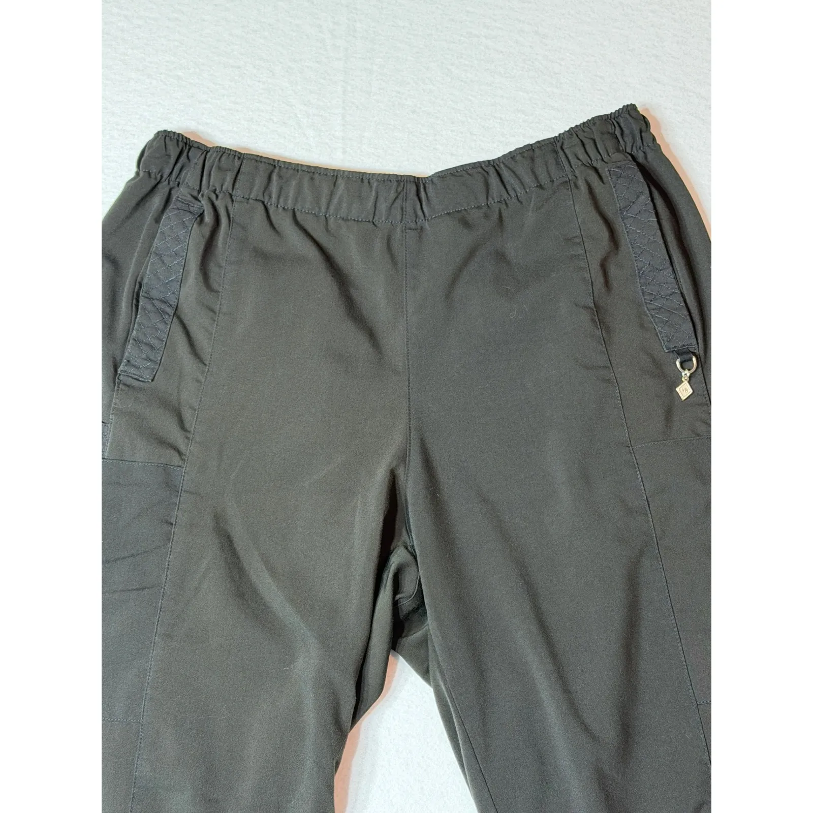 Vera Bradley Black Cargo Scrub Pants Lightweight Comfort Stretch Size LG Petite - Image 2