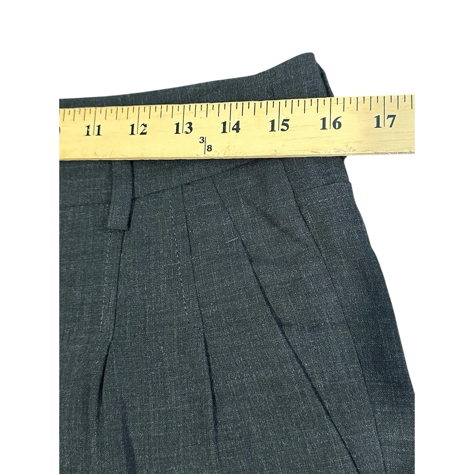 AKRIS Black Wide Leg Wool Straight Leg‎ Trousers Pleated Women's Sz 6 #GH10-5 - Image 4