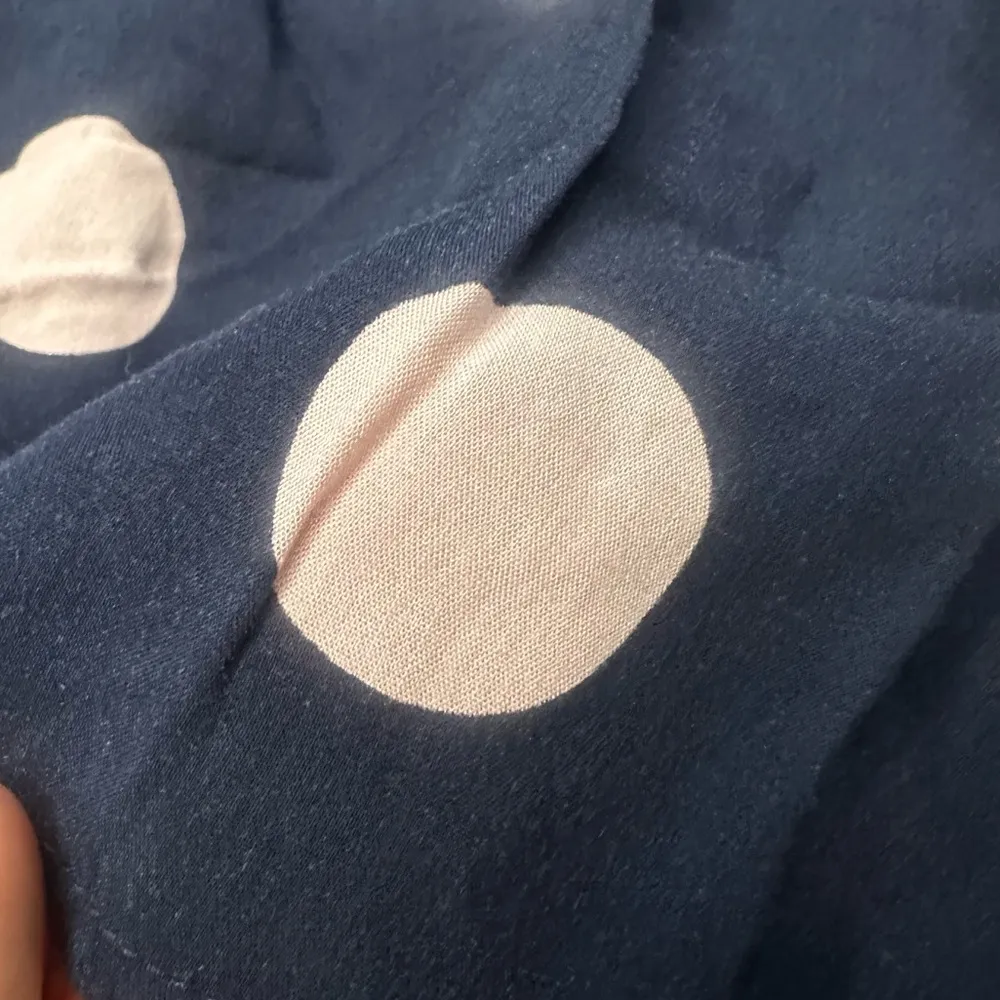 LOFT Women’s Navy and Pink Polka Dot High Neck Dress Size Medium *Used - Image 13