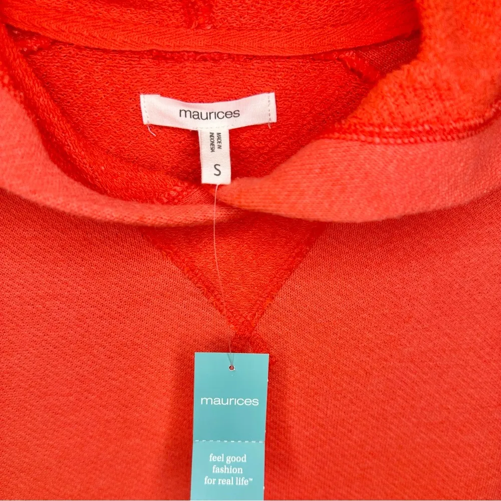 NWT Maurice’s French Terry Pullover Long Length Hoodie Sweatshirt Vibrant Bold - Image 3