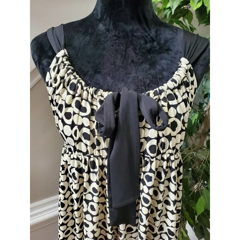 Maggy London Women's Black & White Polyester Scoop Neck Knee Length Dress Size 8 - Image 5