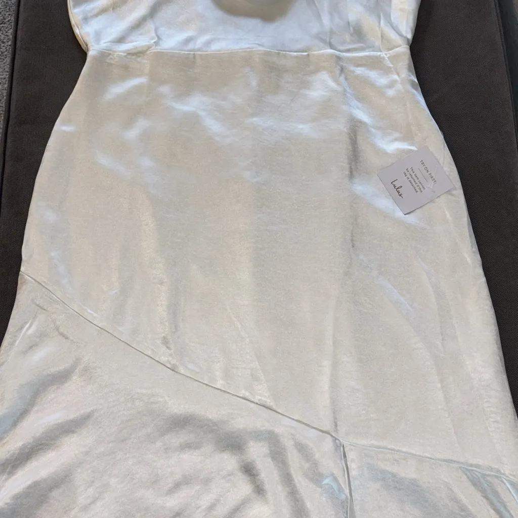 Lulus Passionate Allure Ivory Satin Backless Cowl Neck Maxi Dress White Size XL - Image 6