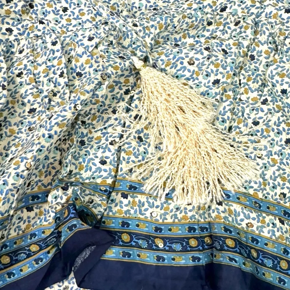 Miss June Floral Prairie Hi Lo Maxi Skirt Small Prairie Gypsy Western Bohemian Tan - Image 7