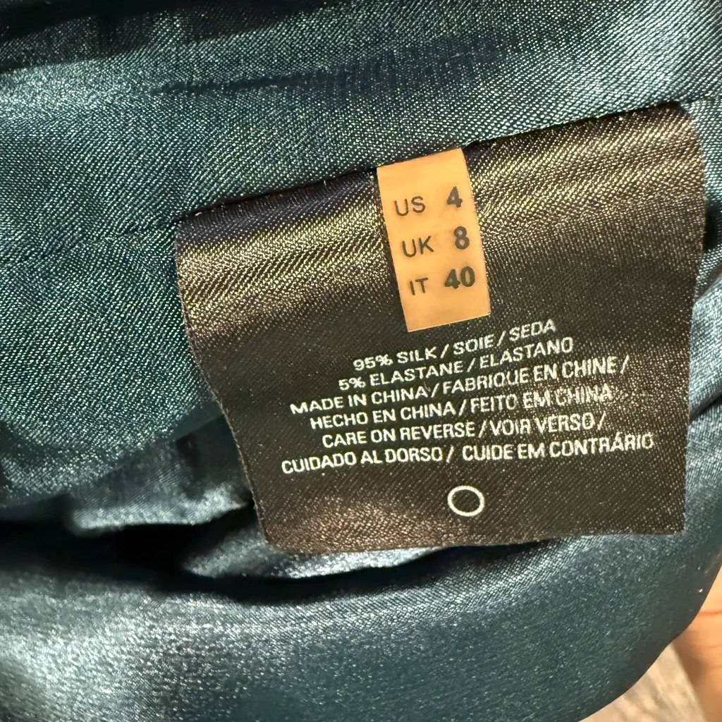 Elie Tahari Jewel Green Satin Mini Dress - Image 9