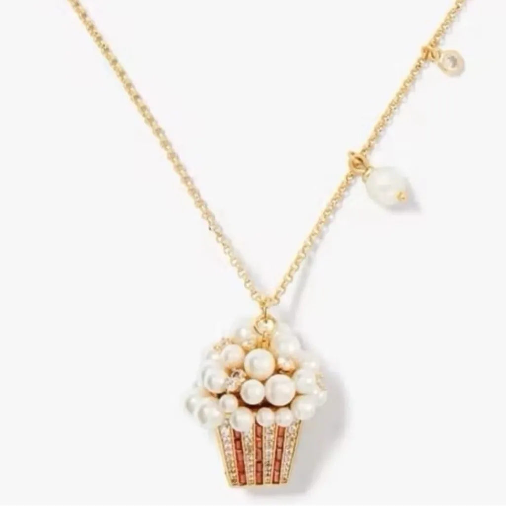 Kate Spade Carnival pendant showcases a faux pearl-embellished popcorn charm. - Image 5