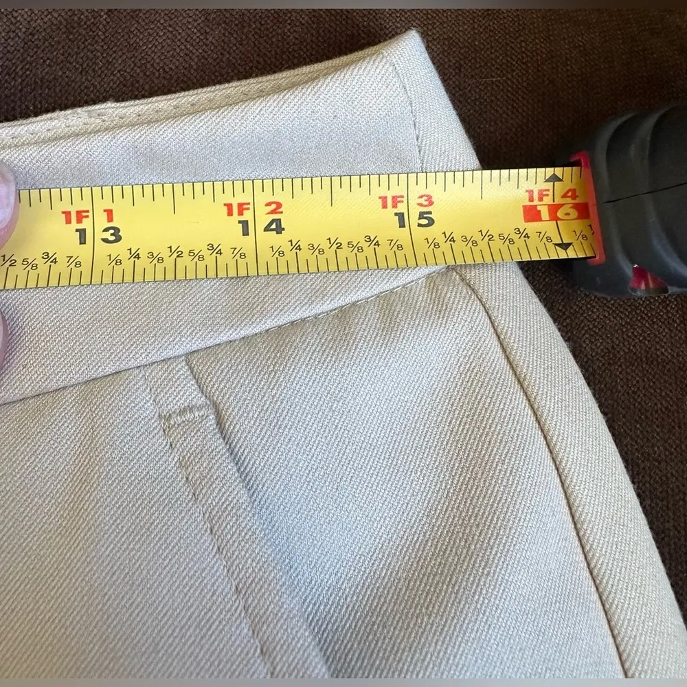 Audra Straight Leg Khaki Cream Dress Pants With Pockets Sz 10 - Image 13