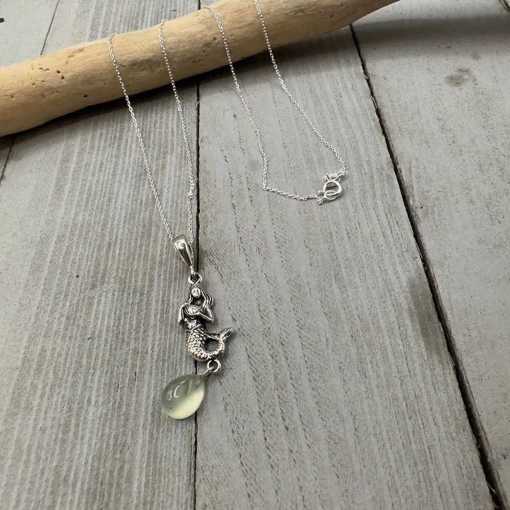 Mermaid Prehnite Sterling Silver Necklace Silver - Image 8