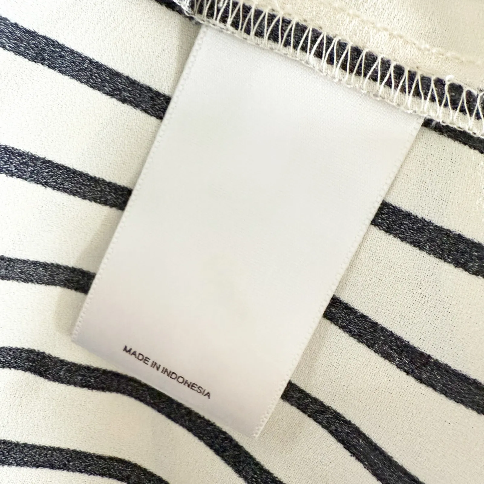 EXPRESS | White Black Vertical Stripe Shirt Tunic Belt Oversized | Size Large - Image 6