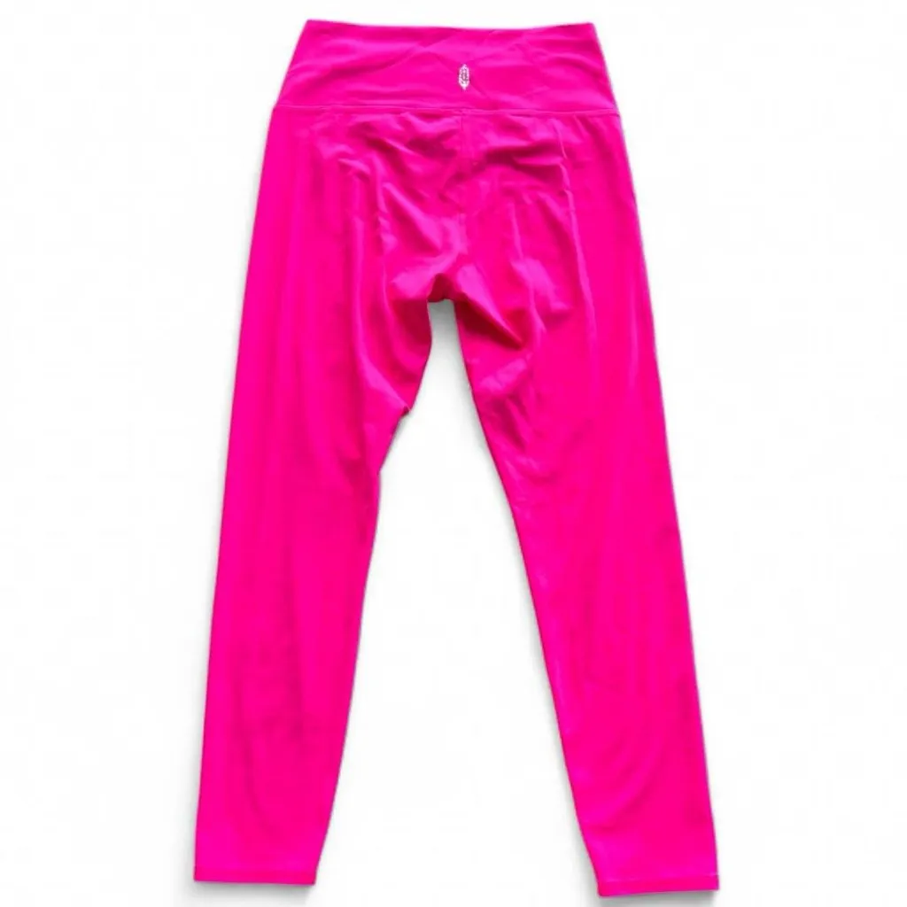 Free People Never Better High Waisted Hot Pink Leggings Size M - Image 2