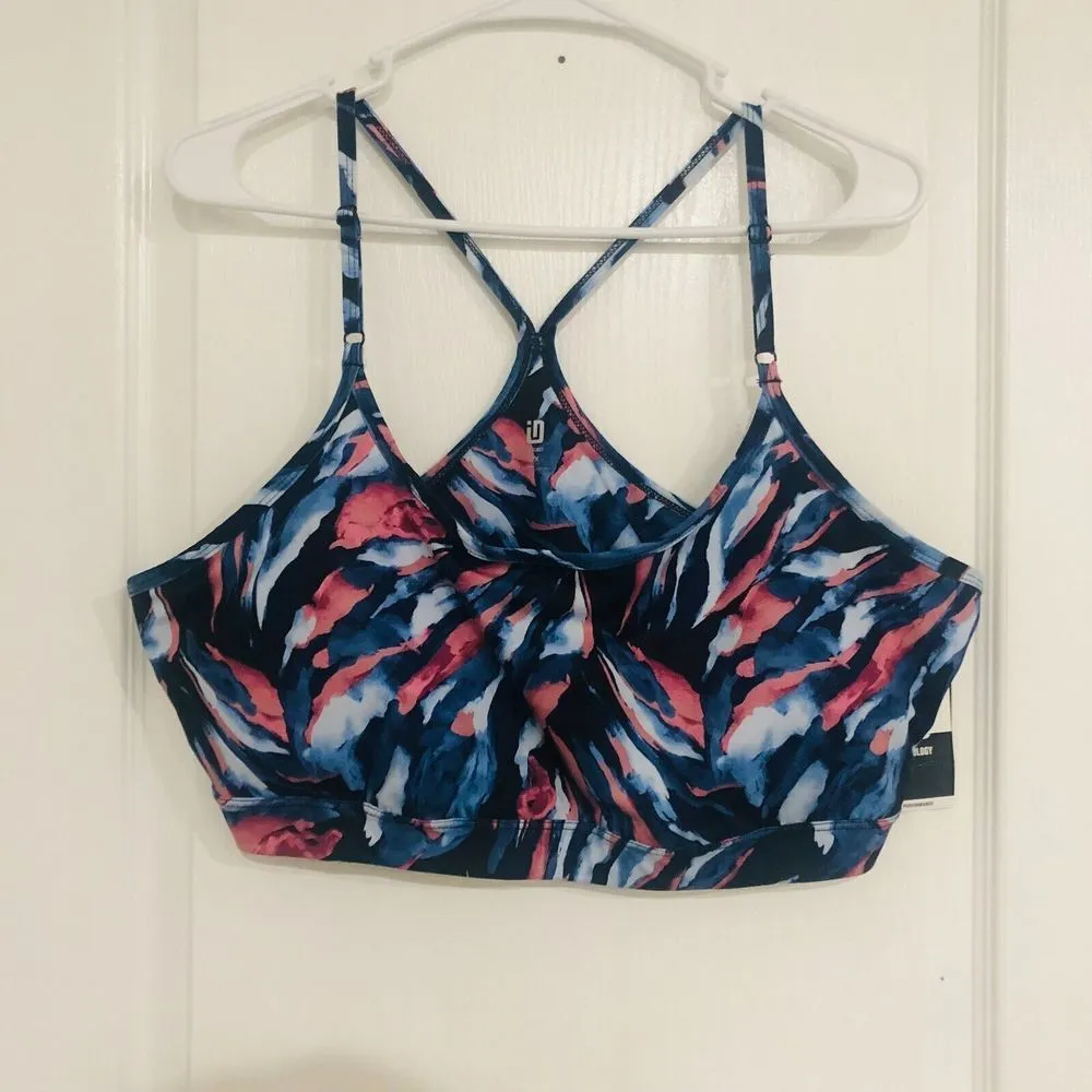 Ideology Women's Low-Impact‎ Sports Bra Painterly Black Tie Dye Plus Size 2X NWT - Image 3