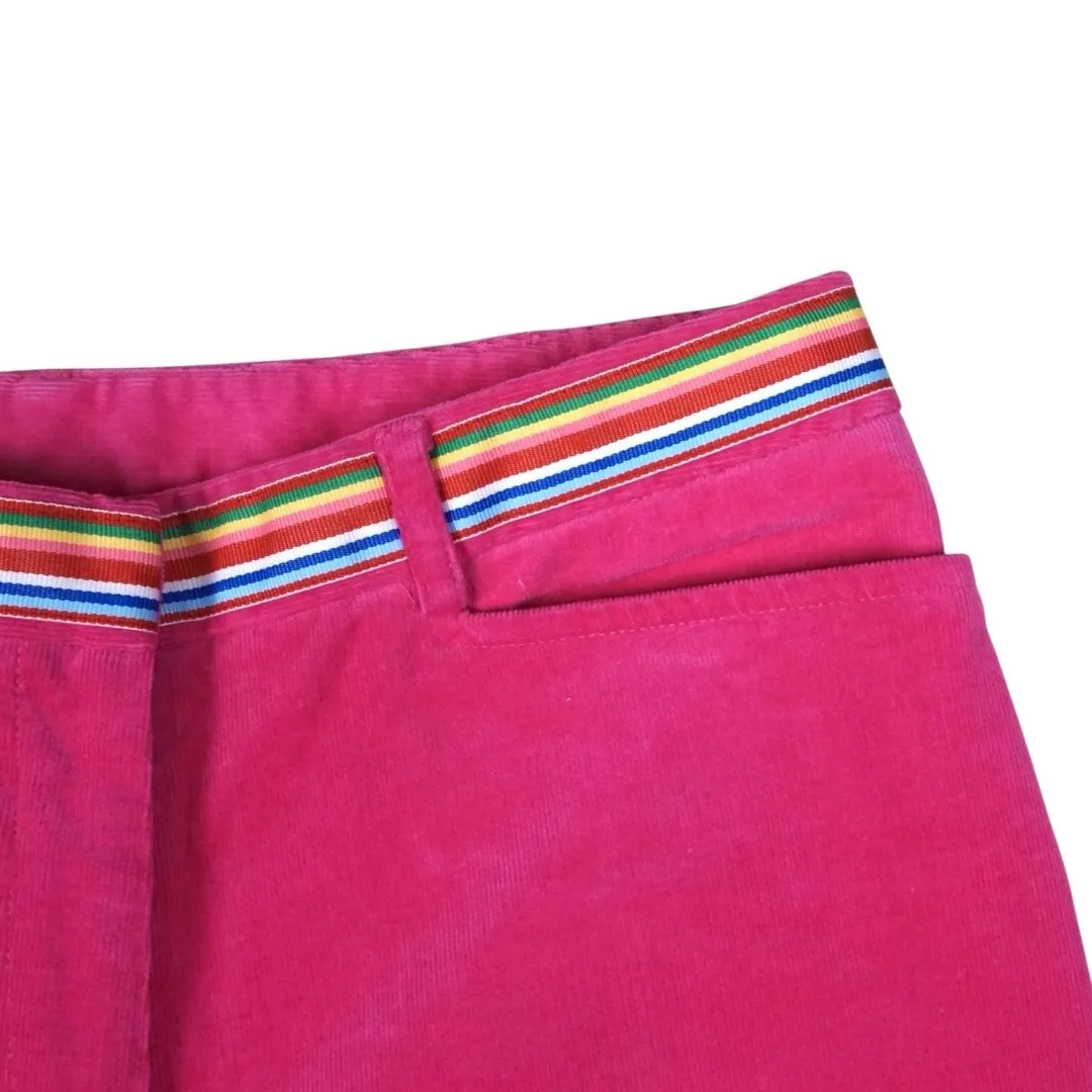 Lilly Pulitzer Y2K Corduroy Pants Womens 0 Pink Bootcut Flare Stretch Preppy Vtg - Image 5