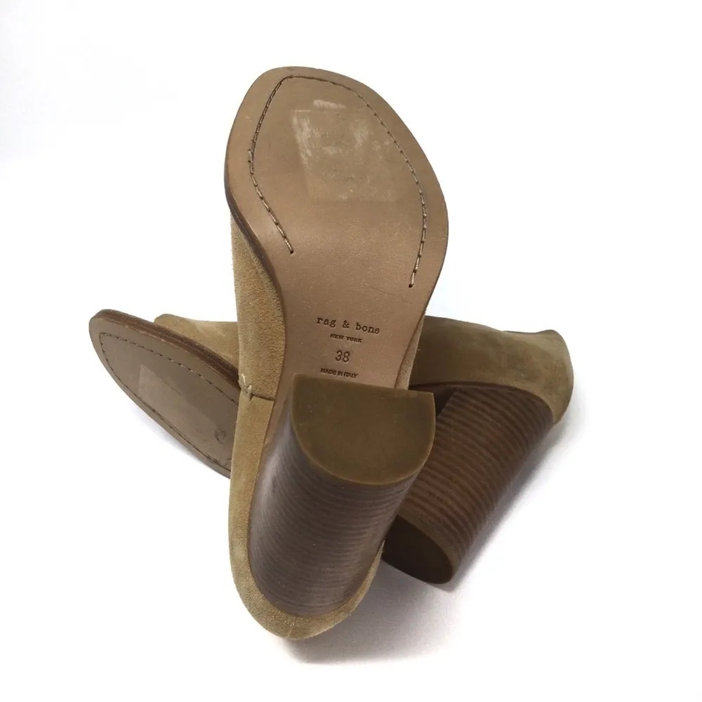 Rag&Bone Myra camel open leather square toe heels - Image 11