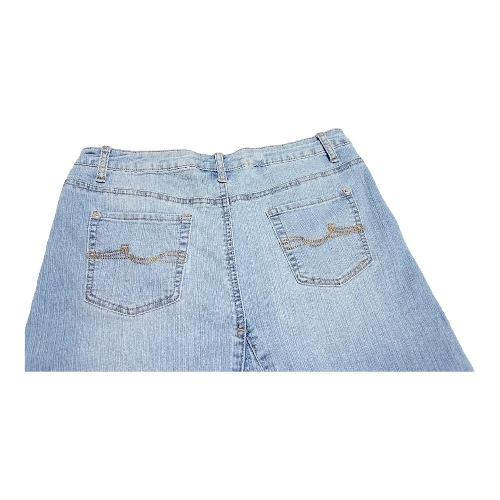 VTG Route 66 Original Clothing Co Denim Maxi Skirt 5/6 Light Wash Flared Panel - Image 7